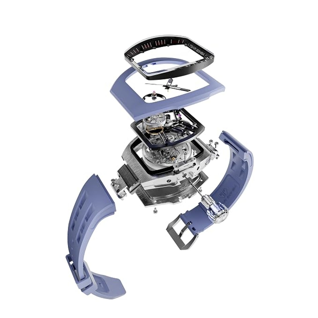 Tsar Bomba Atomic Series, Interchangeable Bezel + Crown + Strap Set, Automatic Watch, TB8218.1_2FKM-02PK-L, Pink & Blue