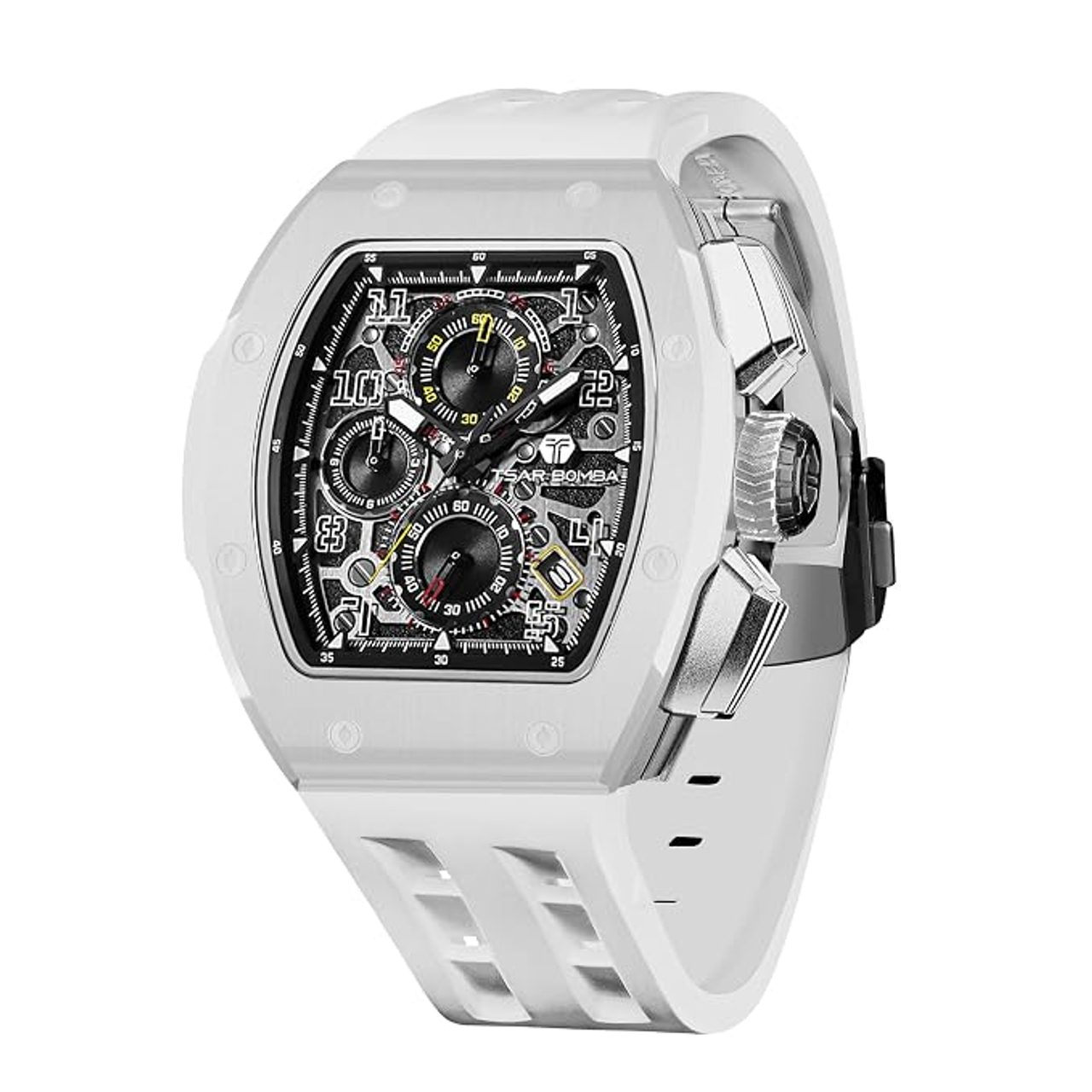 Tsar Bomba Atomic Series, Ceramic Bezel, Watch + Bezel + Crown Set, TB8214Q.1_1C-01WH, White