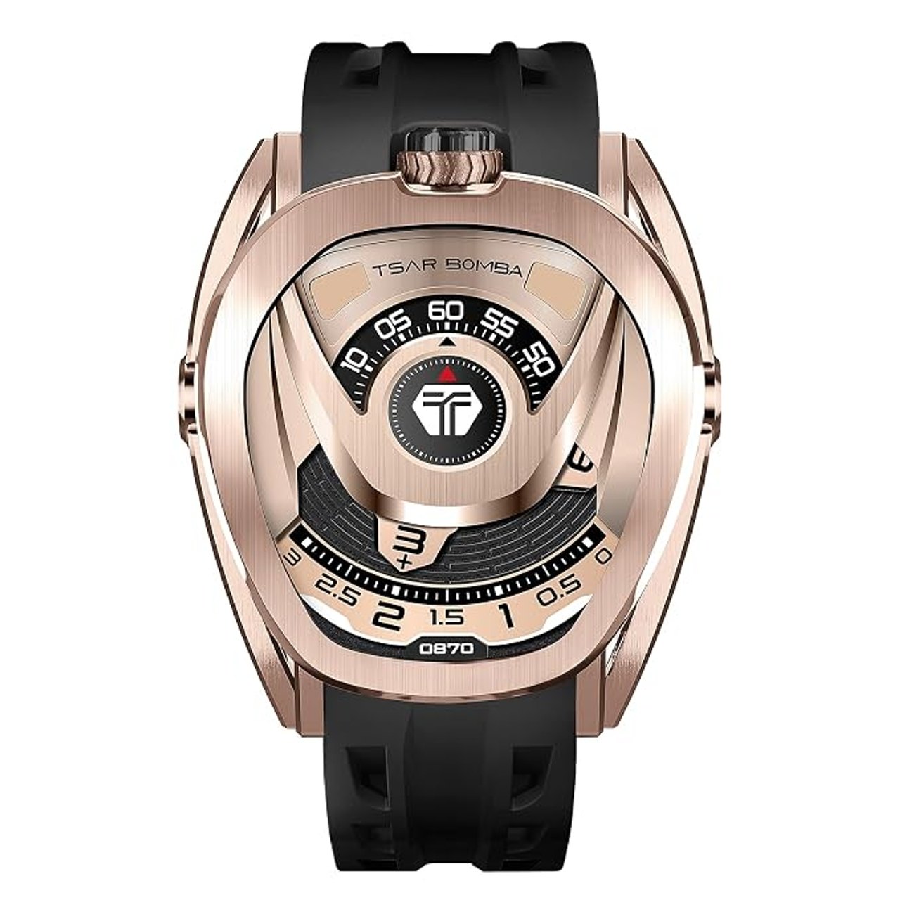 Tsar Bomba Reactor Series, Multi-Dial Asymmetrical Case, Automatic Watch + Bezel Set, TB8213A-07.1_2SET, Rose Gold