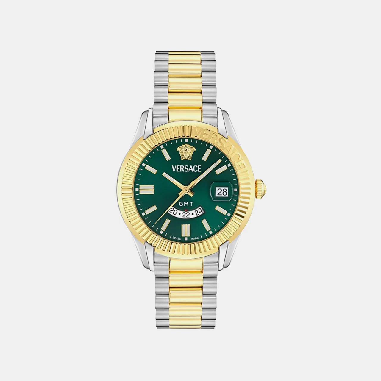 Versace Apodis Men Quartz Green Dial Analog Stainless Steel Watch - VE0U00225