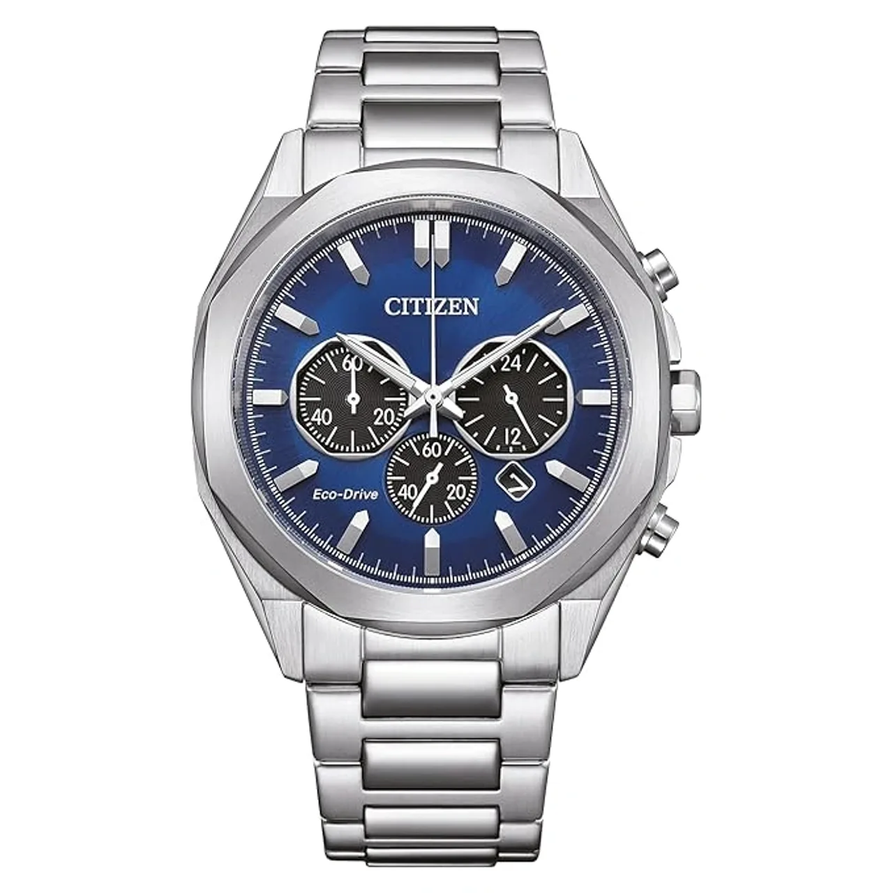Citizen Stainless Steel Analog Blue Dial Mens Watch, Band Color-Silver (CA4590-81L)