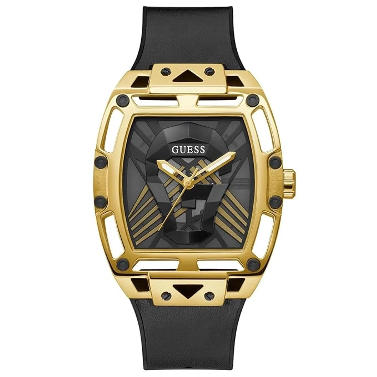 Guess Mens 44mm Watch- Black Strap Black Dial Black Case (GW0500G1)