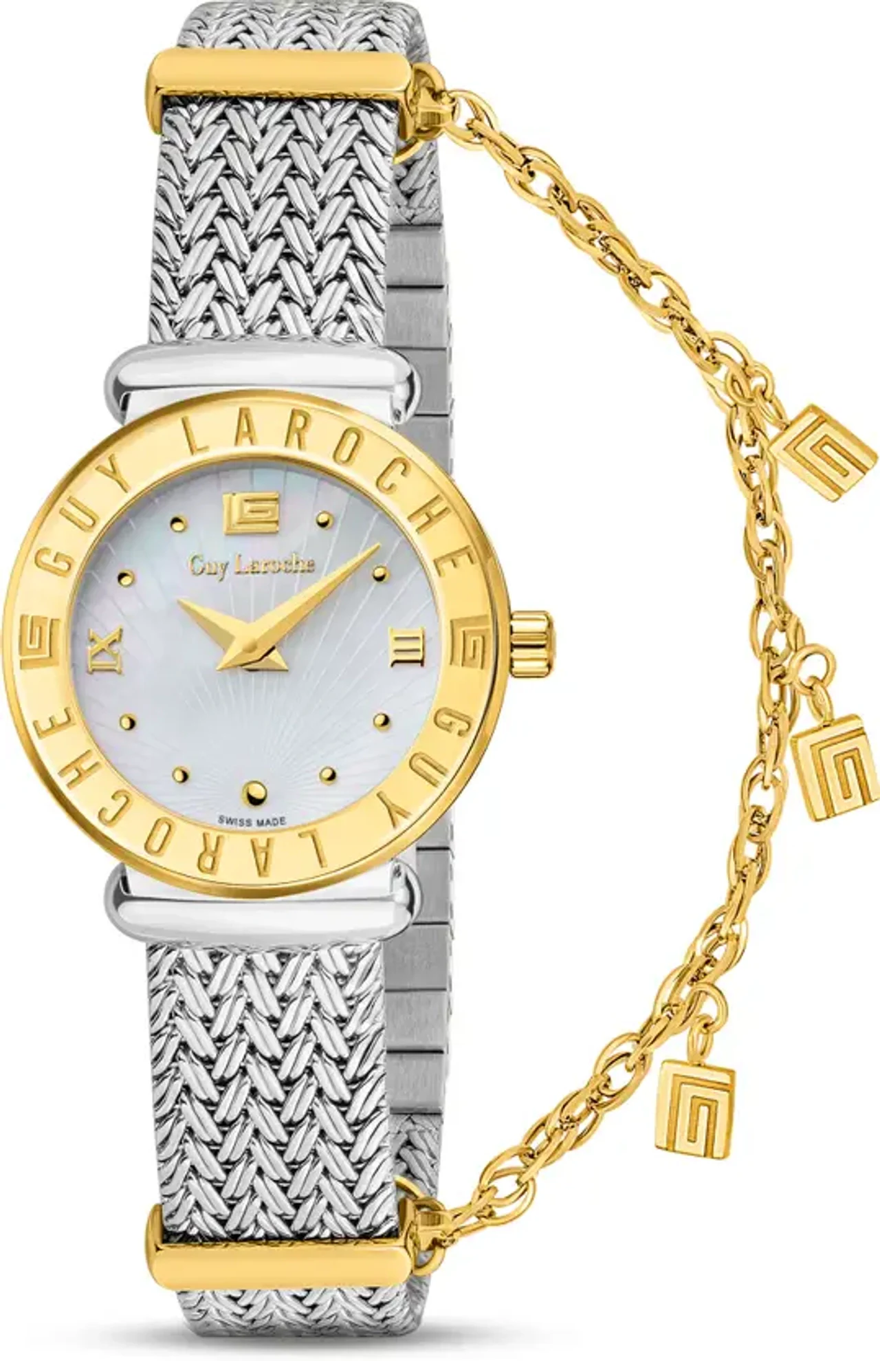 Guy Laroche Betty 2 Hands Round Dial White Mop Bracelet Watch For Women Glwla0000917 - GLWLG0000917