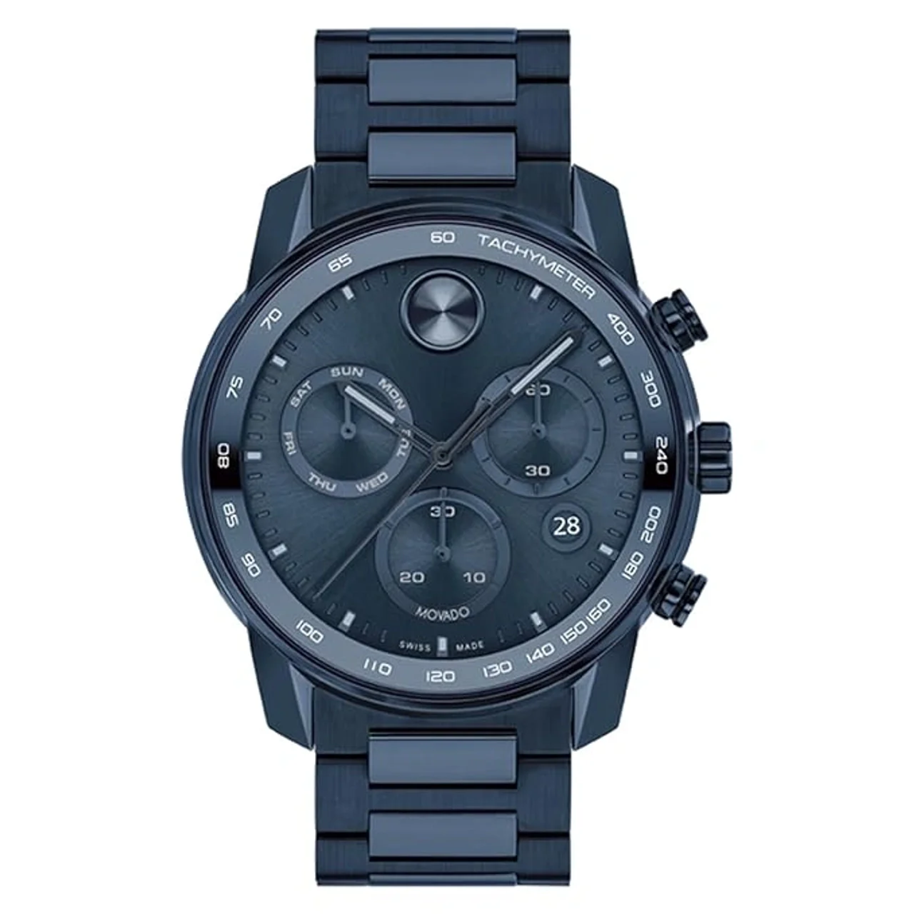 Movado Bold Chronograph Blue Round Dial Mens Watch - (3600868)