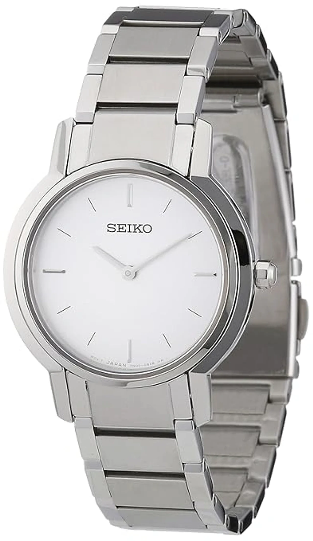 Seiko Stainless Steel Analog White Dial Men Watch, Bandcolor-Silver (SFQ821P1)