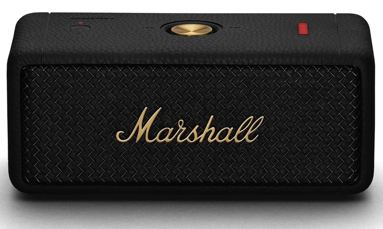 Marshall Emberton II Compact Portable Bluetooth Speaker 30+ Hours Playtime 360° Sound Dust & Waterproof IP67 Black & Brass