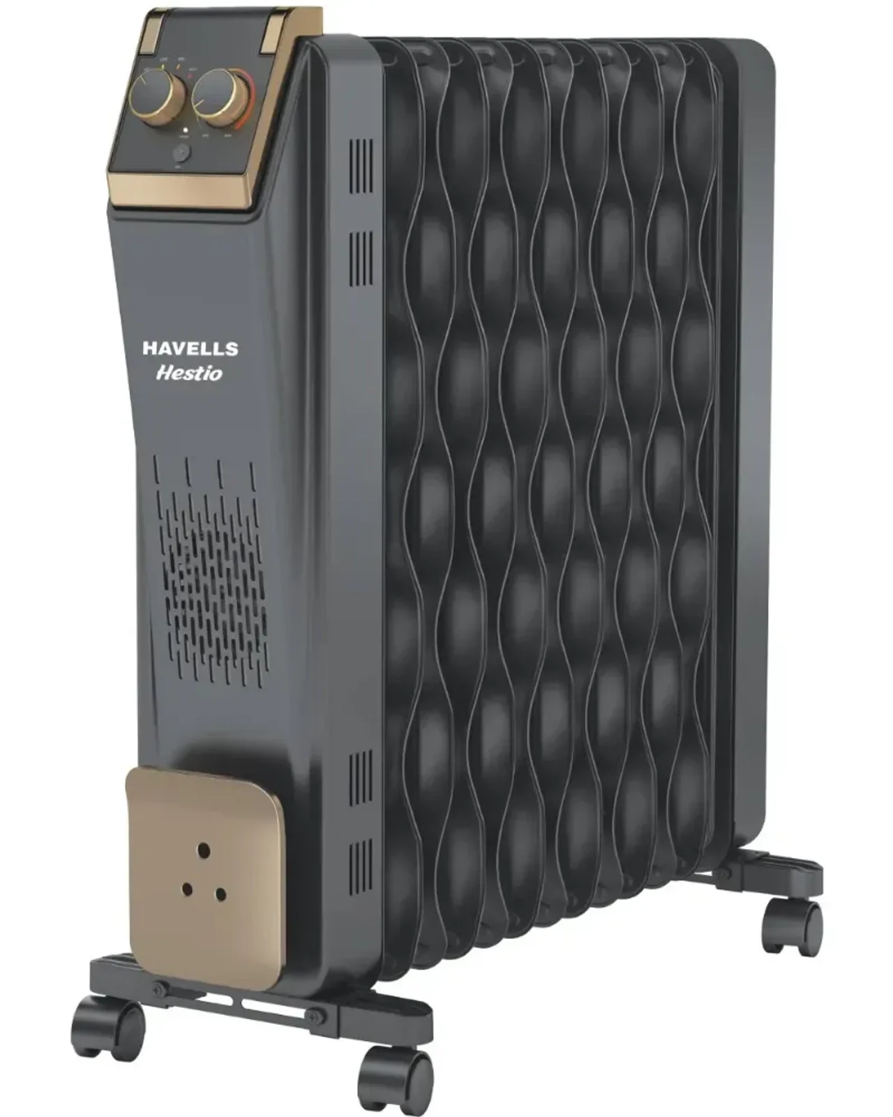 Havells Hestio 13-Fin Oil Filled Room Heater 2900W with PTC Fan Heater Black
