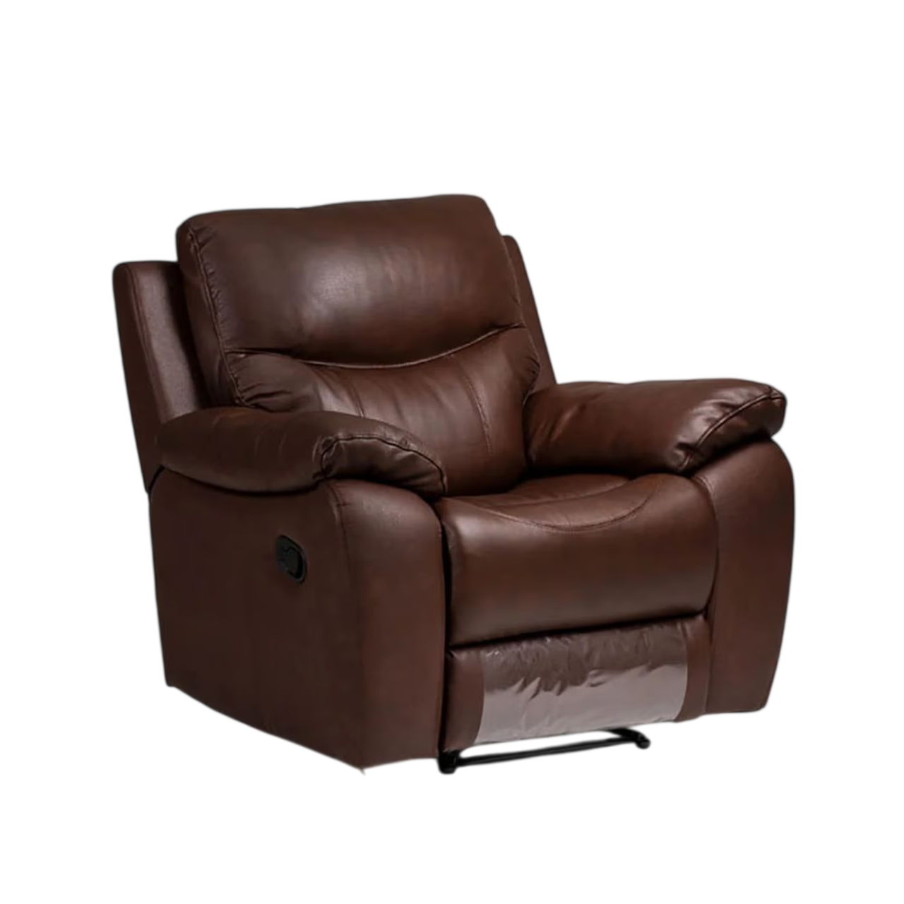 Hidenchic Leatherette Manual Push Back Recliner Sofa - Brown, 1 Seater
