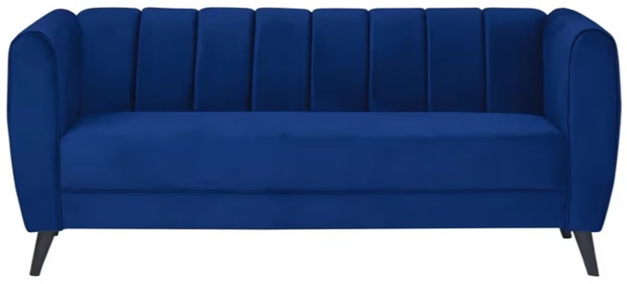 Hidenchic - Cleo Quilted Back Velvet Fabric 3 Seater Sofa - Blue