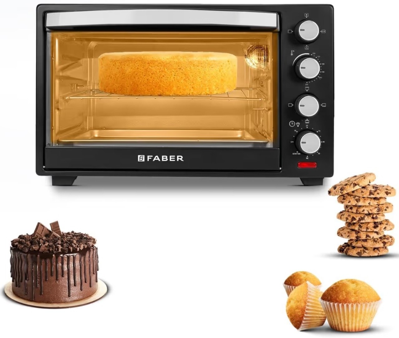 Faber 30L Oven Toaster Grill FOTG 30L R Neo with Rotisserie & Convection, 1600W, Black