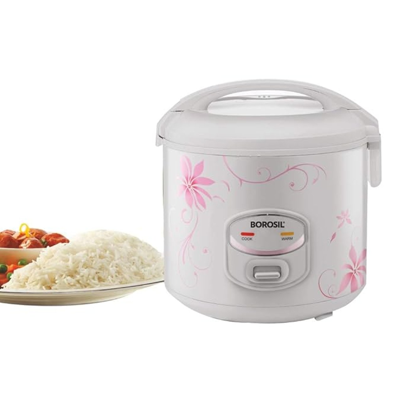 Borosil Electric Rice Cooker Pronto Deluxe II 1.8L White