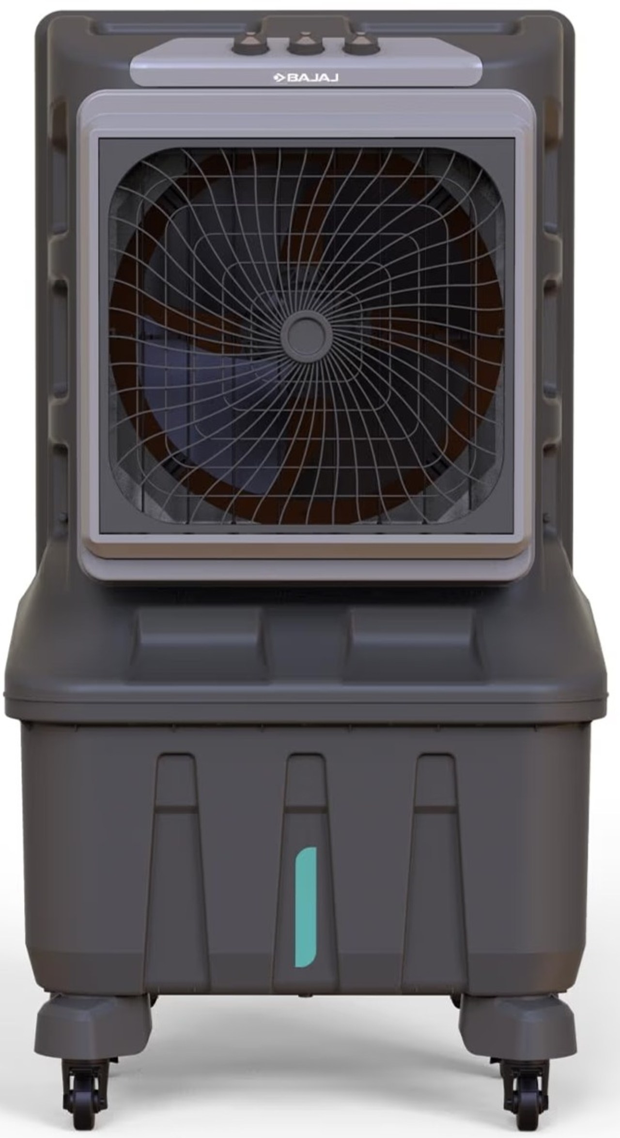 Bajaj Desert Air Cooler 100L Semi-Commercial Honeycomb Cooling Pads 100Ft Air Throw 3-Speed Control Grey