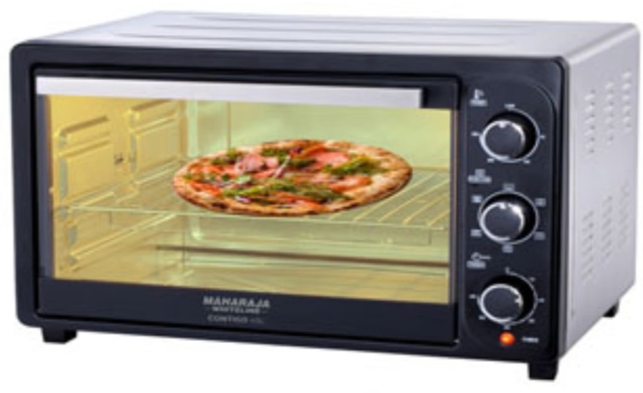 Maharaja Whiteline Oven Toaster Grill 45L 360° Motorized Rotisserie Convection Cooking Black