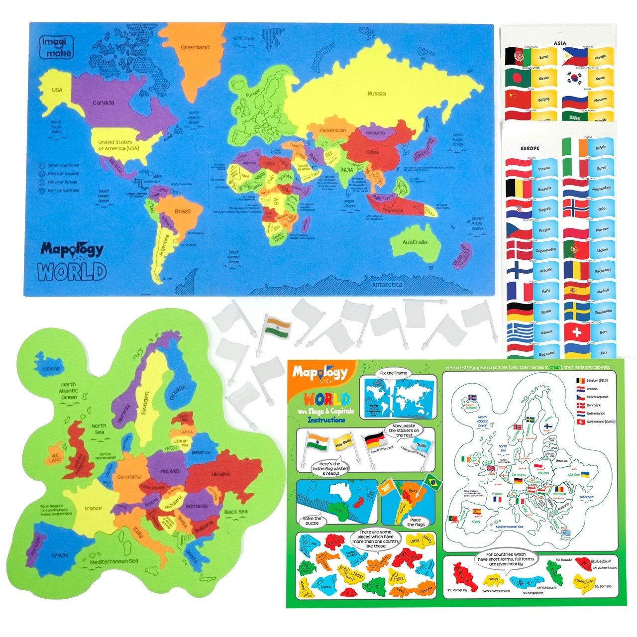 Youreka Mapology World Flags Capitals