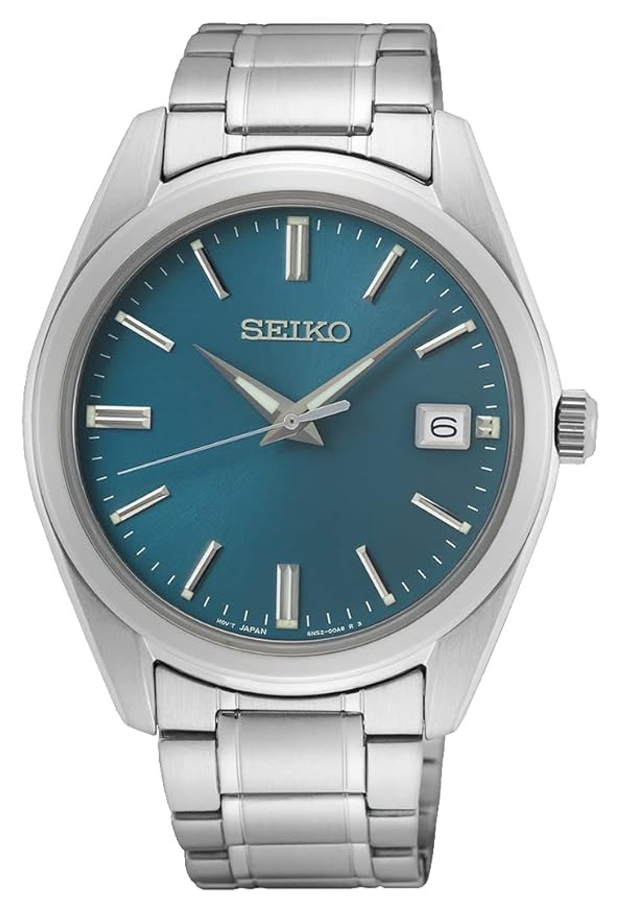Seiko Analogue Blue Dial Mens Watch- Stainless Steel, Silver Strap (SUR525P1)