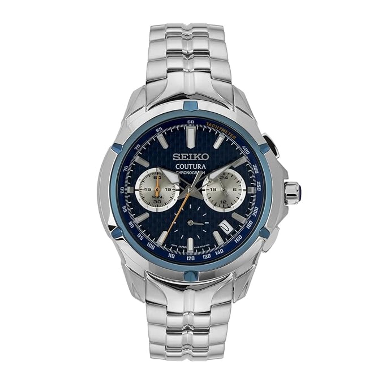Seiko Stainless Steel Men Coutura Chronograph Watch, Silver (SSB431P9)