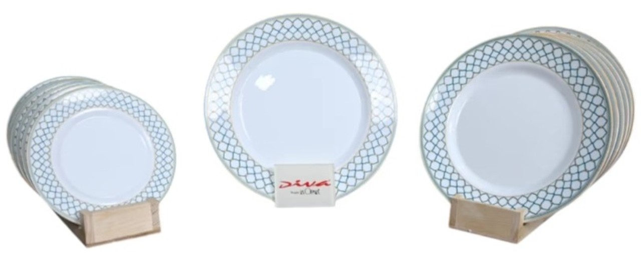 Borosil Flare Series 37-Piece Opal Glass Dinner Set Selina Green