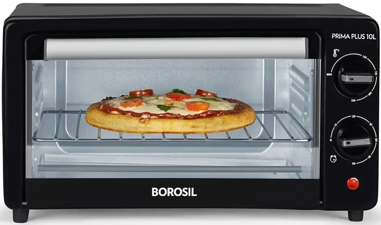 Borosil Oven Toaster Griller Prima Plus 10L 3-Heating Modes Adjustable Temperature Black
