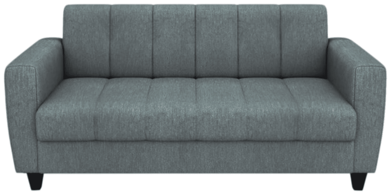 Hidenchic Laura Quilted Back 3 Seater Fabric Sofa - Grey