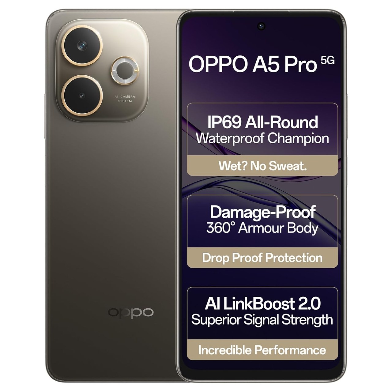 Oppo A5 Pro 5G (8 GB RAM) (128 GB, Mocha Brown)