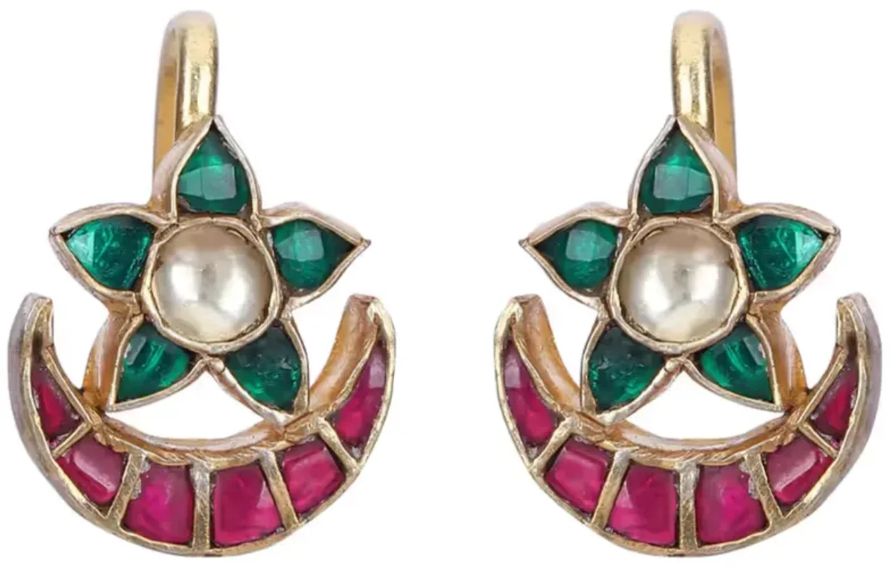 Art Karat 22k Gold Plated Chand Star Earcuff