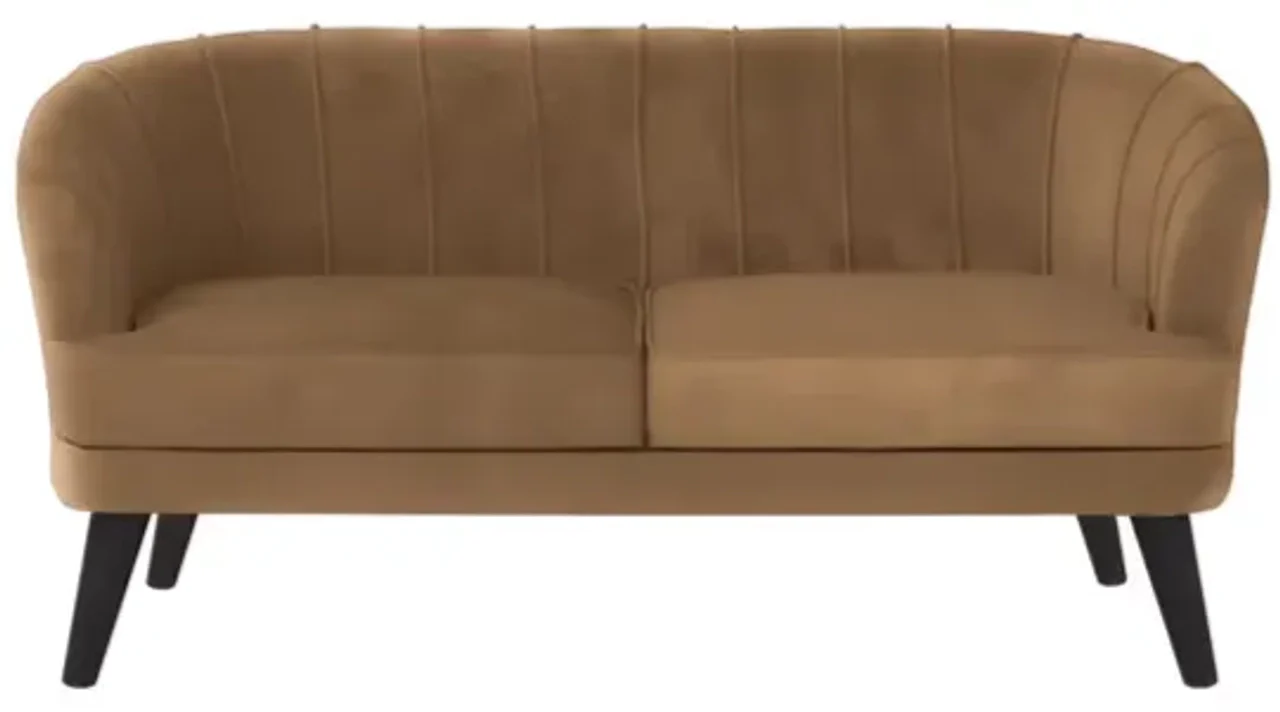 Hidenchic Arther Tufted Back Fabric 3 Seater Sofa - Mustard