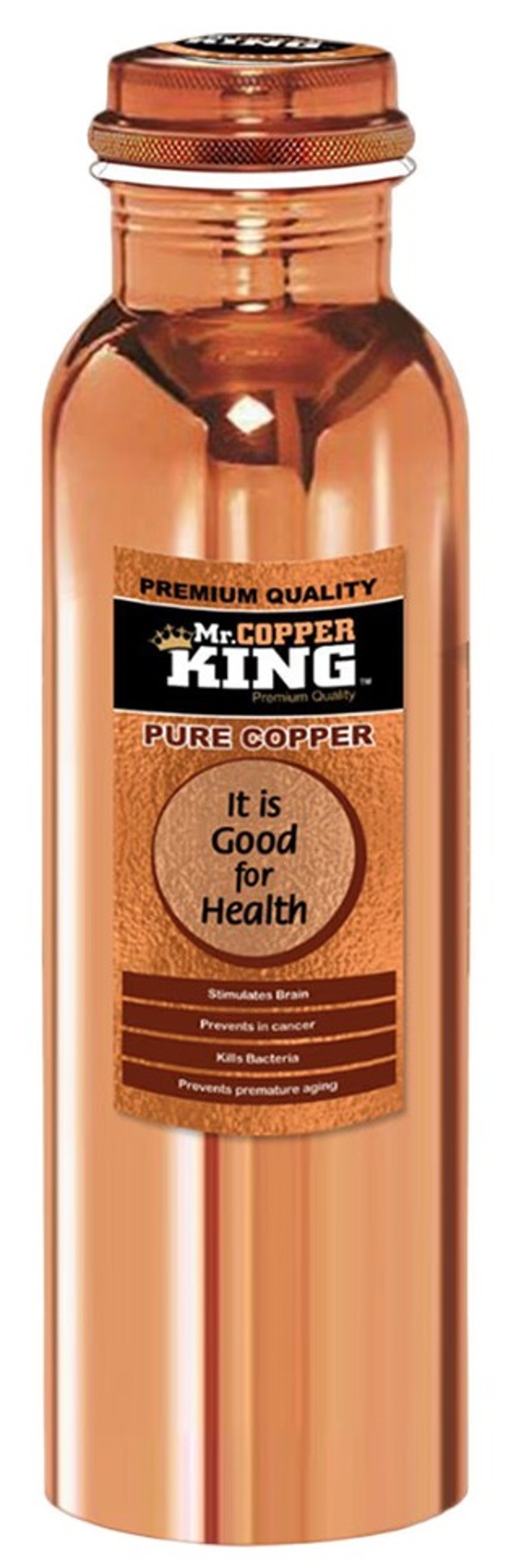 Mr. Copper King CU Aqua Copper Water Bottle Hammered (950 ML) 12 Pcs