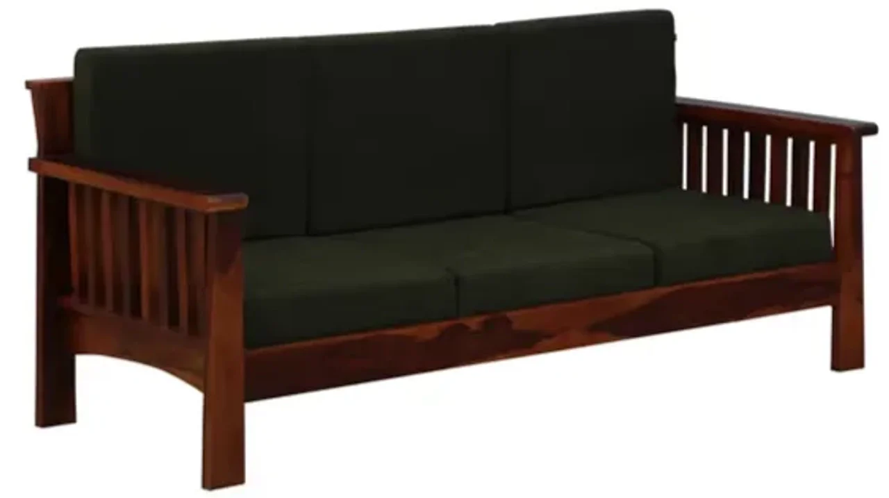 Hidenchic Atil Sheesham Wood 3 Seater Sofa In Honey Oak Finish