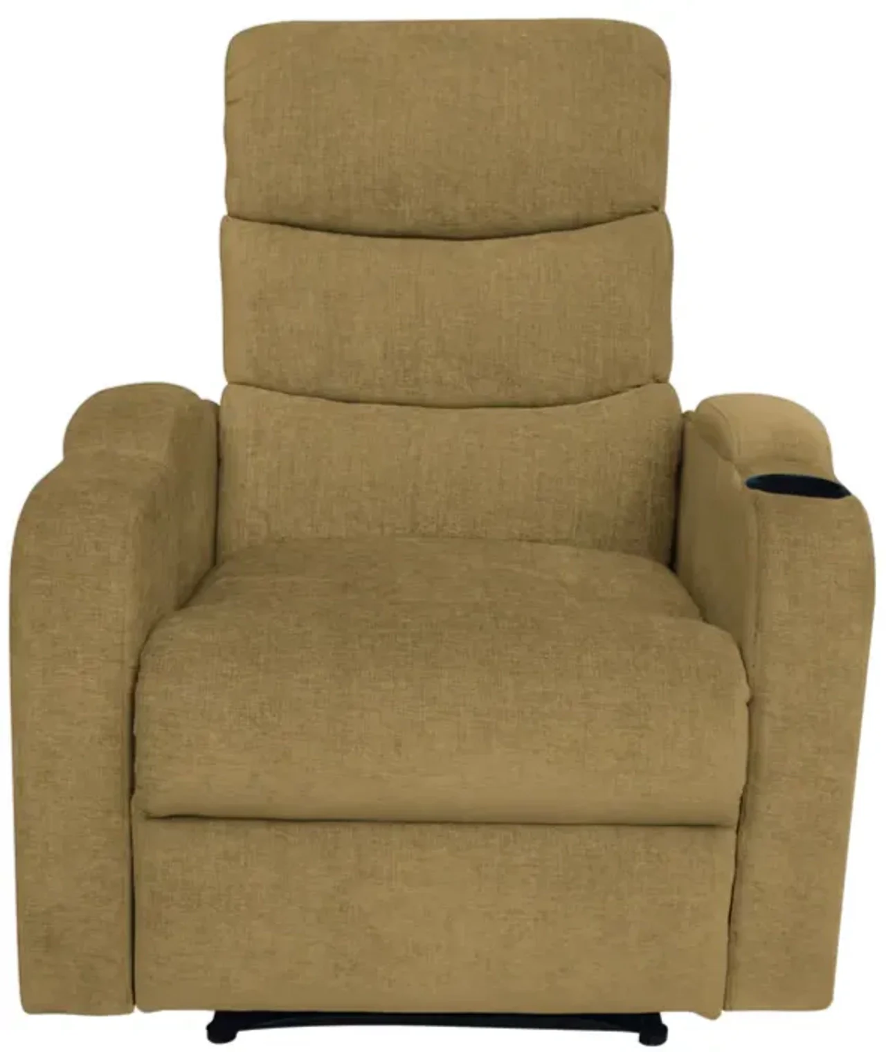 Hidenchic Louis Fabric 1 Seater Recliner With Pullout Lever - Mehandi