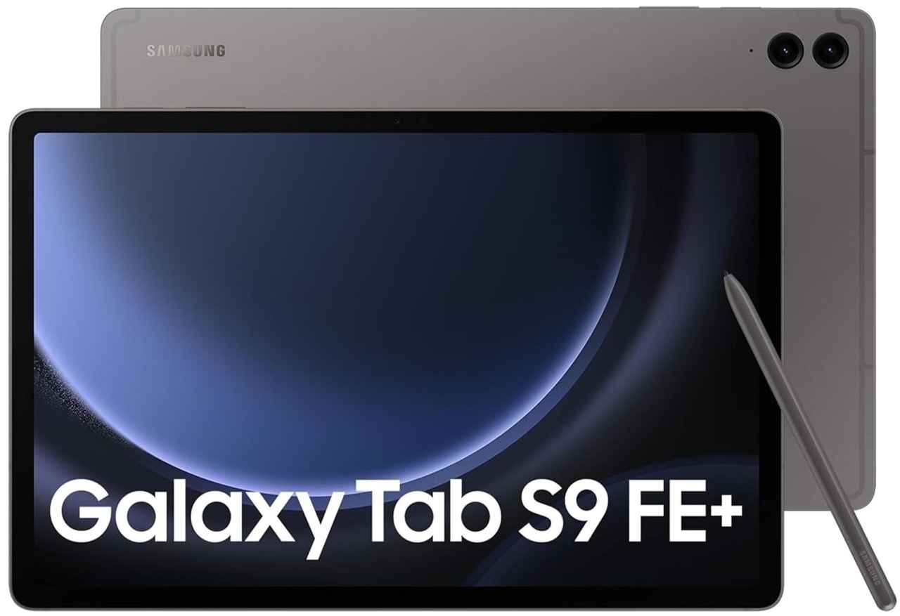 Samsung Galaxy Tab S9 FE+, S Pen in-Box, 31.50 cm (12.4 inch) Display, RAM 8 GB, ROM 128 GB Expandable, WiFi+5G, IP68 Tablet, Grey