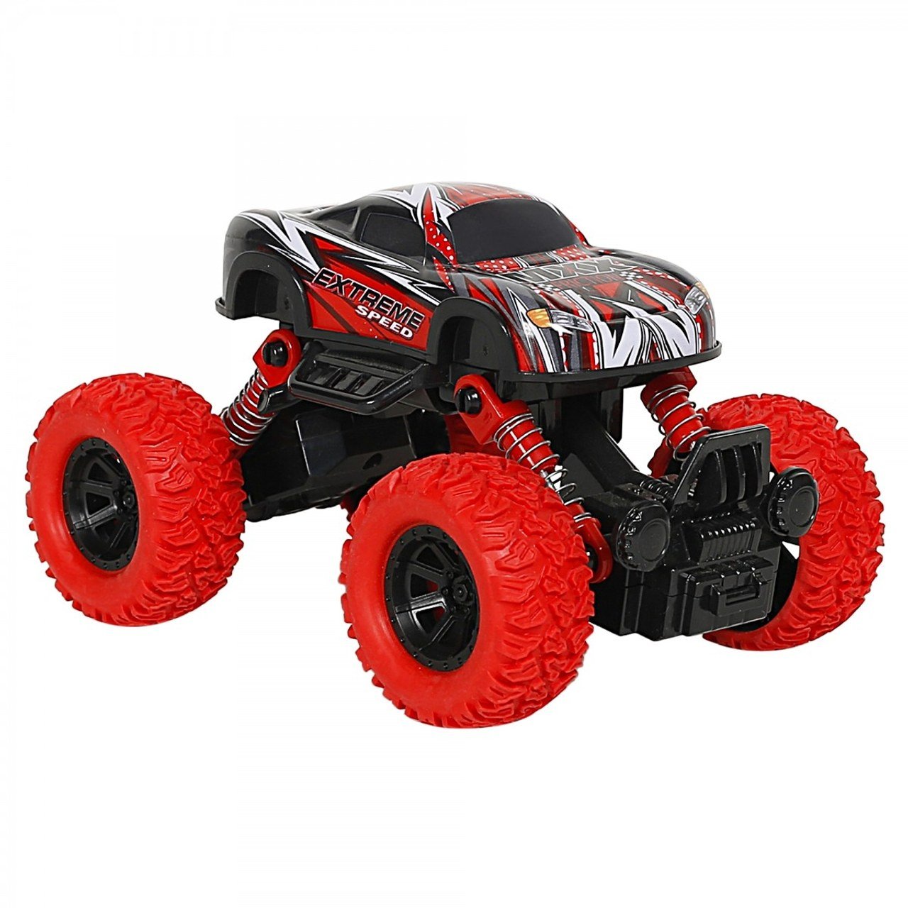 Ralleyz Pull Back Monster Car for Kids, Red
