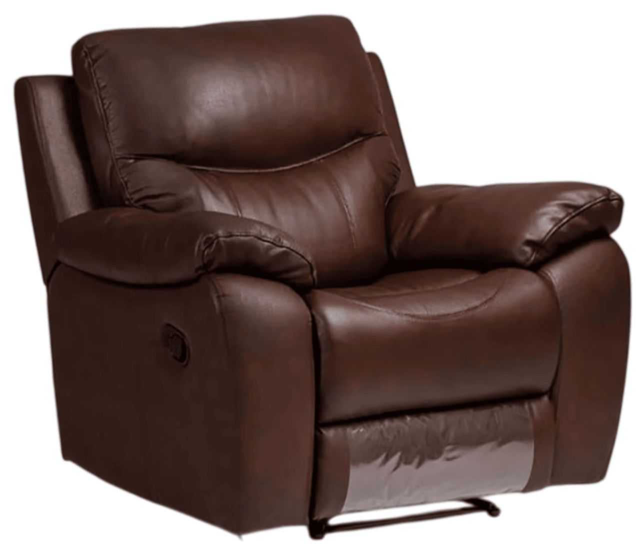 Hidenchic Leatherette Manual Push Back Recliner Sofa - Brown, 1 Seater
