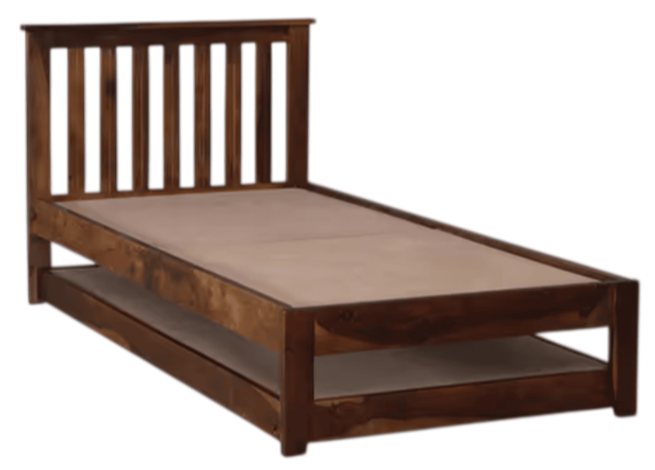 Hidenchic Â Sheesham Wood Two Single Beds In Provincial Teak Polish Finish