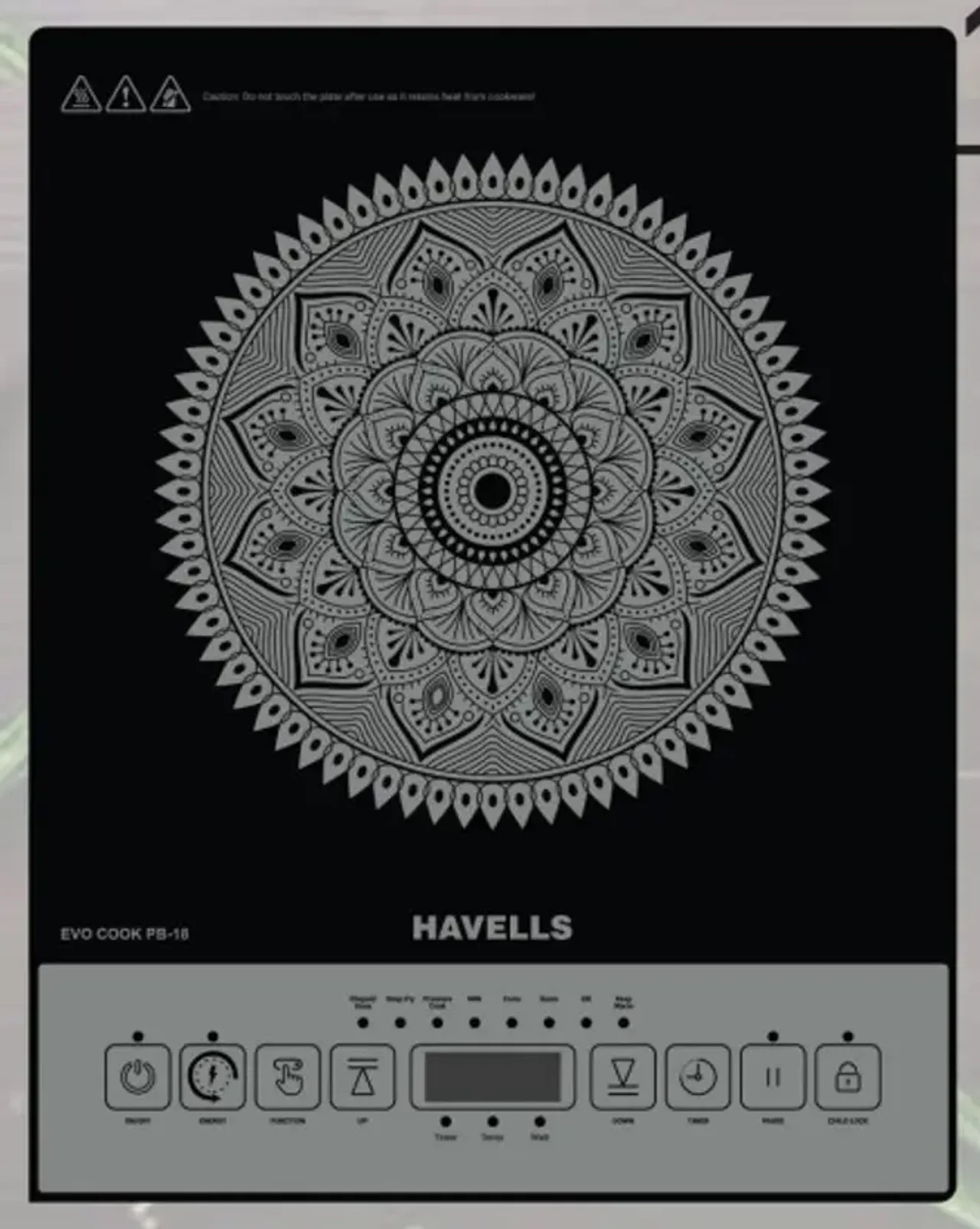 Havells Induction Cooktop EVO COOK PB-18 1800W Push Button Black/Grey