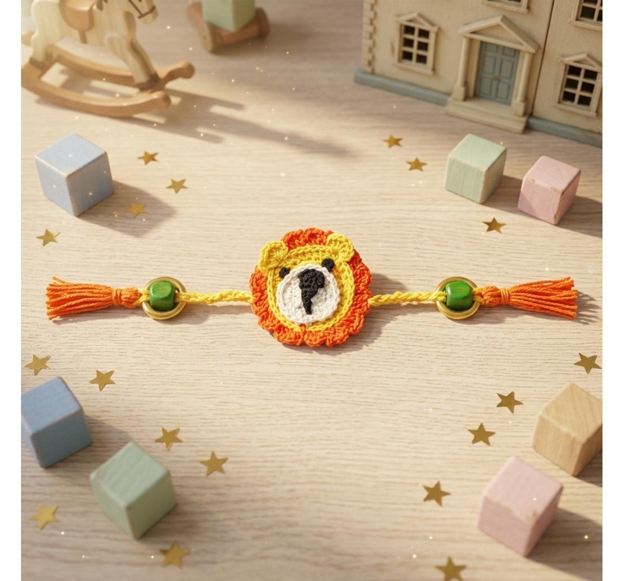 Happy Threads Handmade Lion Face Rakhi