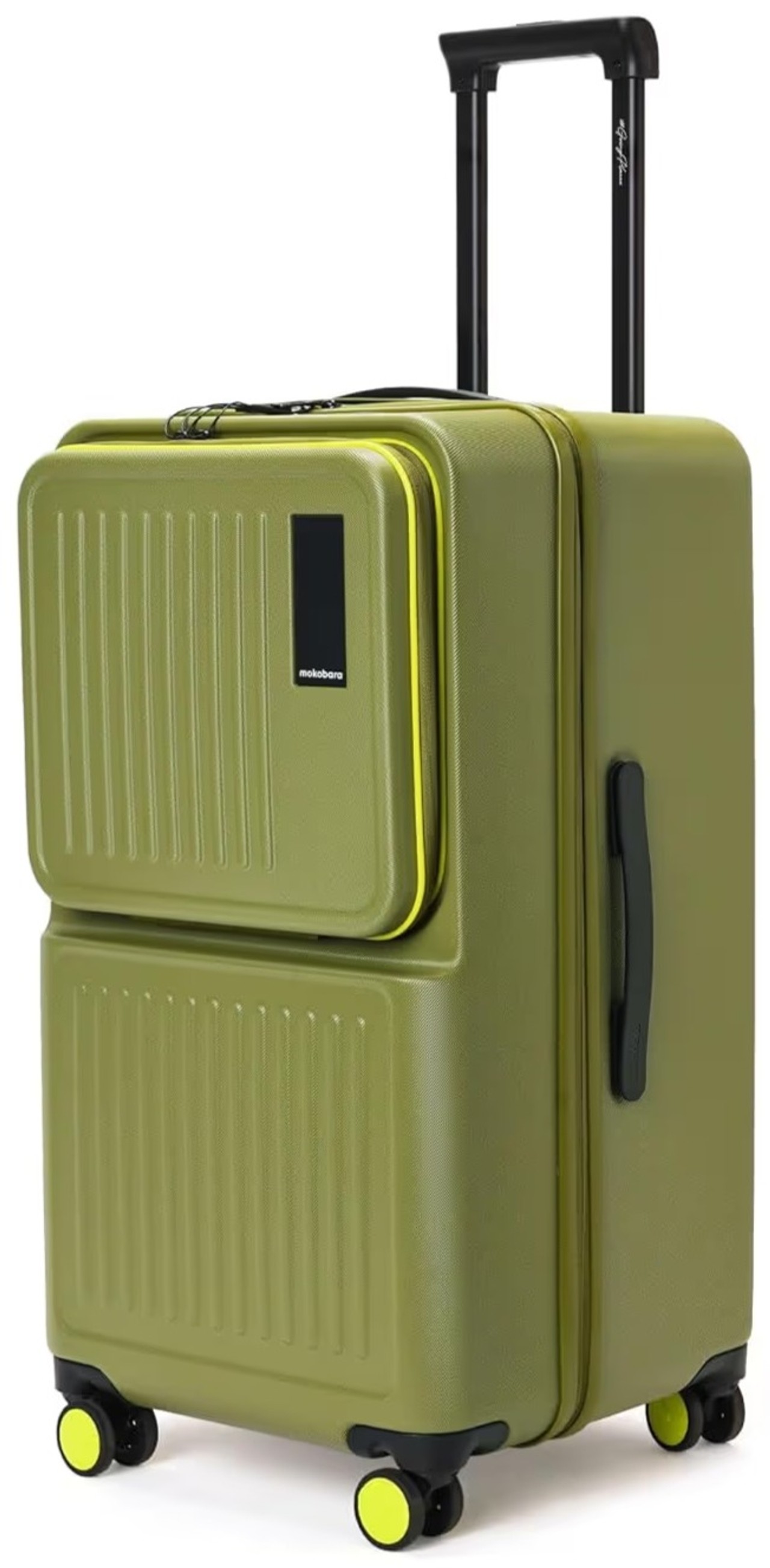 Mokobara The Transit Trunk Expandable Polycarbonate 8-Wheel Trolley Suitcase with TSA Lock, So Matcha Lime Ray