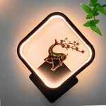Square Shape Led Deer Fancy Wall Lamp for Living Room, Bedroom,Dinning Room etc.聽Color : 3in1 (Colour-3in1,Pack of 1)