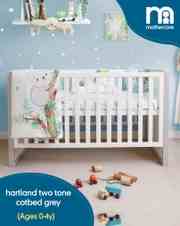 Mothercare Hartland Two Tone Cotbed Grey
