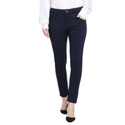 Smarty Pants women s cotton lycra ankle length blue color formal trouser
