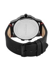 Aeropostale AERO AW A6 2 BLK Classic Men s Analog Quartz Wrist Watch Black Metal Alloy case Classic Black Dial with contrasting Red white hand Leather wrist Band Water resistant 3.0 ATM