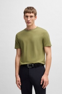 Cotton-blend T-shirt with bubble-jacquard structure