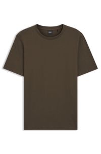 Cotton-blend T-shirt with bubble-jacquard structure