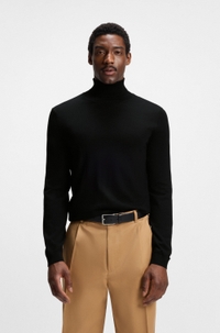 Regular-fit rollneck sweater in merino wool