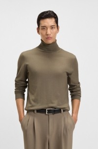 Regular-fit rollneck sweater in merino wool