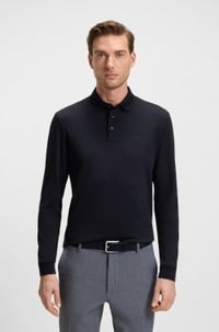 Interlock-cotton polo shirt with embroidered logo