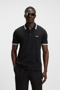 Paddy polo shirt in cotton piqué with logo undercollar
