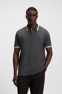 Paddy polo shirt in cotton piqué with logo undercollar