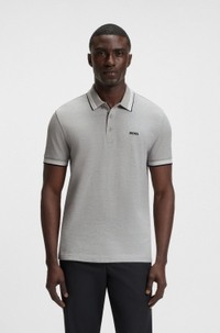 Paddy polo shirt in cotton piqué with logo undercollar