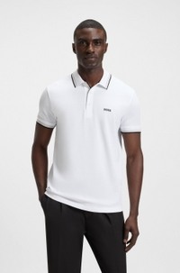 Paddy polo shirt in cotton piqué with logo undercollar