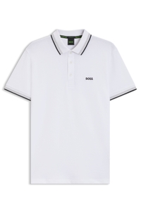 Paddy polo shirt in cotton piqué with logo undercollar